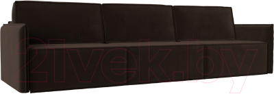 Диван Лига Диванов Либерти Лонг (микровельвет коричневый) - фото