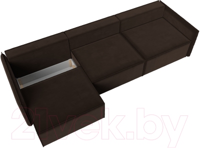 Диван Лига Диванов Либерти Лонг (микровельвет коричневый)