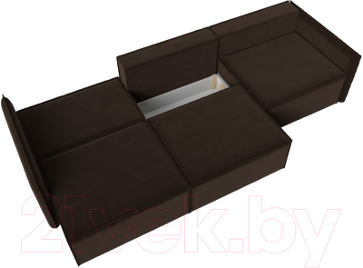 Диван Лига Диванов Либерти Лонг (микровельвет коричневый)