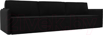 Диван Лига Диванов Либерти Лонг (микровельвет черный) - фото