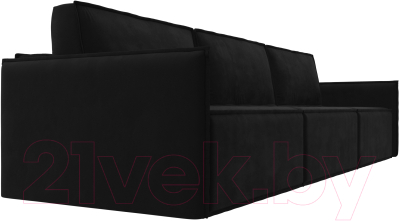 Диван Лига Диванов Либерти Лонг (микровельвет черный)