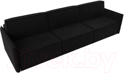 Диван Лига Диванов Либерти Лонг (микровельвет черный)