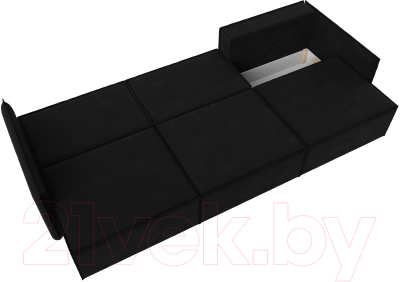 Диван Лига Диванов Либерти Лонг (микровельвет черный)