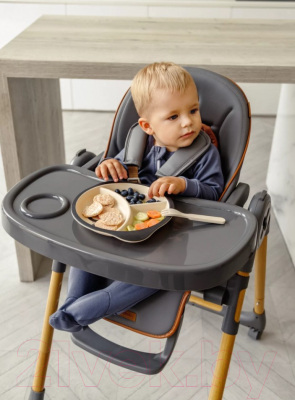 Стульчик для кормления Amarobaby Elegant / AB23-23EL/11 (серый)