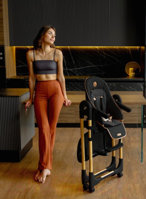Стульчик для кормления Amarobaby Elegant / AB23-23EL/09 (черный)
