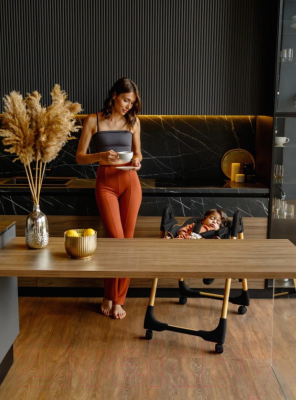 Стульчик для кормления Amarobaby Elegant / AB23-23EL/09 (черный)