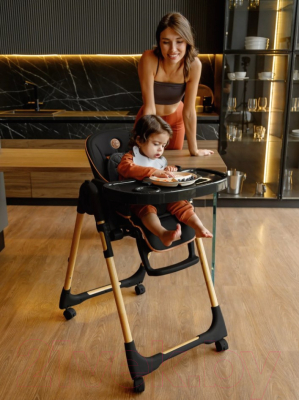 Стульчик для кормления Amarobaby Elegant / AB23-23EL/09 (черный)