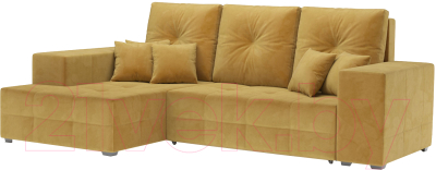 Диван угловой Mebel-Ars Монреаль левый (Cabrio 27 желтый) - фото
