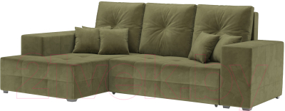 Диван угловой Mebel-Ars Монреаль левый (Cabrio 29 зеленый) - фото