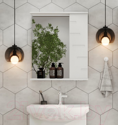 Шкаф с зеркалом для ванной Volna Joli 50 R (белый)