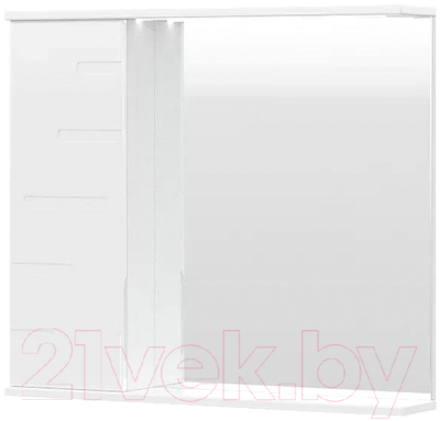 Шкаф с зеркалом для ванной Volna Joli 80 L (белый) - фото