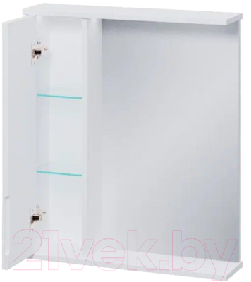 Шкаф с зеркалом для ванной Volna Lake 60 L (белый)