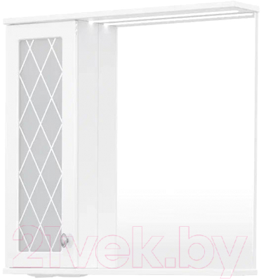 Шкаф с зеркалом для ванной Volna Milena 70 L (белый) - фото