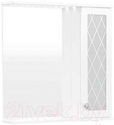 Шкаф с зеркалом для ванной Volna Milena 70 R (белый) - фото