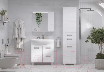 Шкаф с зеркалом для ванной Volna Joli 70 R (белый)