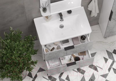 Тумба с умывальником Volna Twing 60.2Y бетон Миранда 60 (напольная)