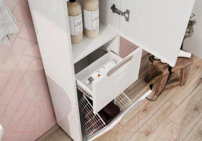 Шкаф-пенал для ванной Volna Adel 35 (c корзиной)