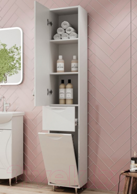 Шкаф-пенал для ванной Volna Adel 35 (c корзиной)