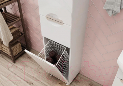 Шкаф-пенал для ванной Volna Adel 35 (c корзиной)