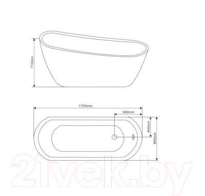 Ванна акриловая Grossman GR-1401 Galaxy 170x80