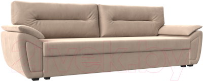 Диван Лига Диванов Нэстор Лайт (велюр бежевый) - фото
