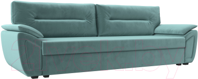 Диван Лига Диванов Нэстор Лайт (велюр бирюзовый) - фото