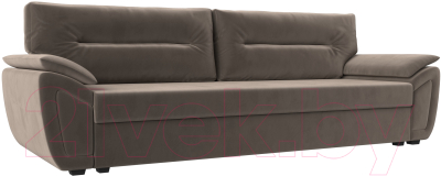 Диван Лига Диванов Нэстор Лайт (велюр коричневый) - фото