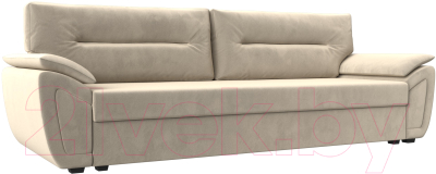 Диван Лига Диванов Нэстор Лайт (микровельвет бежевый) - фото