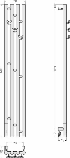 Полотенцесушитель электрический Сунержа Кантата 3.0 120x15.9 / 00-5846-1216