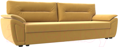 Диван Лига Диванов Нэстор Лайт (микровельвет желтый) - фото