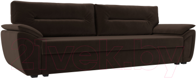 Диван Лига Диванов Нэстор Лайт (микровельвет коричневый) - фото