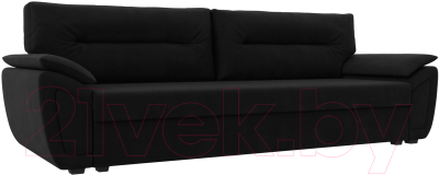 Диван Лига Диванов Нэстор Лайт (микровельвет черный) - фото