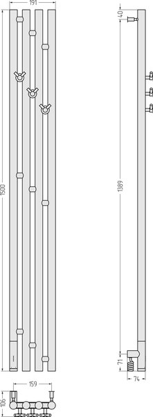 Полотенцесушитель электрический Сунержа Кантата 3.0 150x15.9 / 032-5846-1516