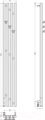 Полотенцесушитель электрический Сунержа Кантата 3.0 150x15.9 / 31-5846-1516