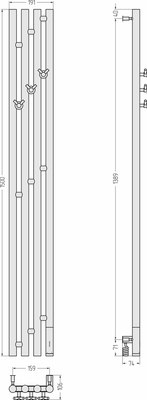 Полотенцесушитель электрический Сунержа Кантата 3.0 150x15.9 / 03-5847-1516