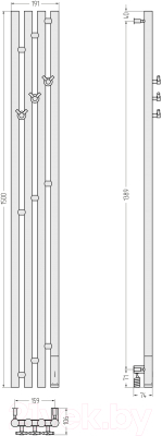 Полотенцесушитель электрический Сунержа Кантата 3.0 150x15.9 / 032-5847-1516