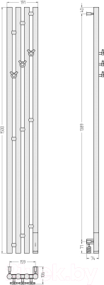 Полотенцесушитель электрический Сунержа Кантата 3.0 150x15.9 / 30-5847-1516