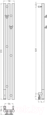 Полотенцесушитель электрический Сунержа Терция 3.0 120x10.6 / 31-5844-1211