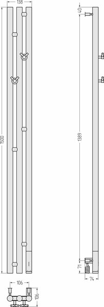 Полотенцесушитель электрический Сунержа Терция 3.0 150x10.6 / 032-5845-1511