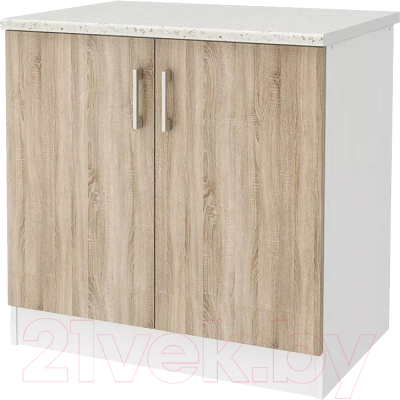 Шкаф-стол кухонный Stolline Уют СТЛ.275.04МСТ (белый/дуб сонома) - фото