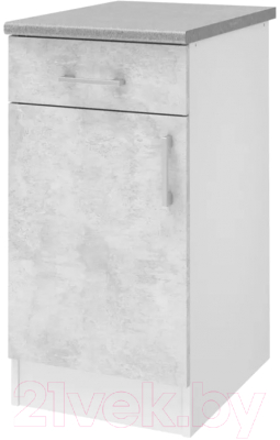 Шкаф-стол кухонный Stolline Уют 275.03МСТ (белый/бетон) - фото