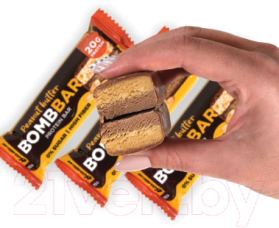 Набор протеиновых батончиков Bombbar Арахисовая паста