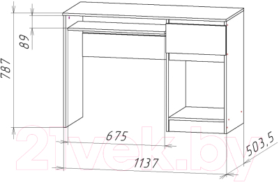 Компьютерный стол Астрид Мебель Ницца-10 / ЦРК.НЦ.10