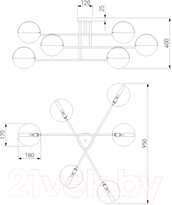 Потолочный светильник Евросвет 70148/6 (золото)