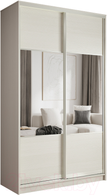 Шкаф-купе Евва 16 BBZ.01 / АЭП ШК.2 01 (бодега/жемчуг зерно) - фото