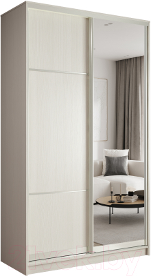 Шкаф-купе Евва 124 BBZ.02 / АЭП ШК.2 03 (бодега/бодега/жемчуг зерно) - фото