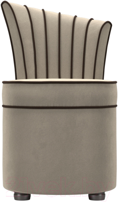 Кресло мягкое Лига Диванов Ирис (микровельвет, бежевый/коричневый)