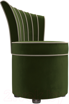 Кресло мягкое Лига Диванов Ирис (микровельвет, зеленый/бежевый)