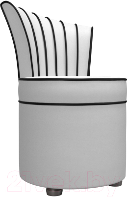 Кресло мягкое Лига Диванов Ирис (экокожа, белый/черный)