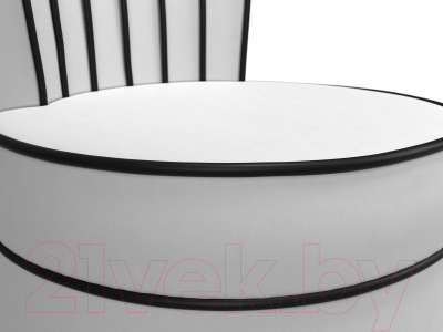 Кресло мягкое Лига Диванов Ирис (экокожа, белый/черный)